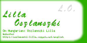 lilla oszlanszki business card